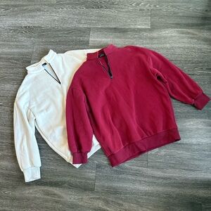 Quarter Zip Oversized Pullover Set of 2